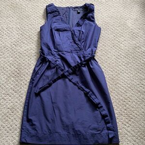 Banana Republic Navy Wrap Dress – Size 2P – Lined, Pockets, Excellent Condition